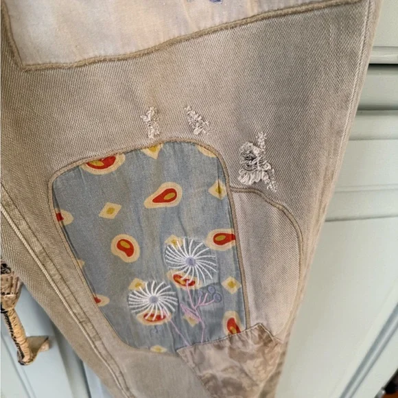 Anthropologie - Patchwork Beige Jeans - Picture 6 of 8